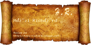 Házi Richárd névjegykártya